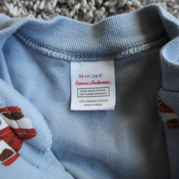 Hanna Andersson S'Mores Short Pajama ZIP Blue Marshmallows Organic Cotton Size 2 - Picture 2 of 3